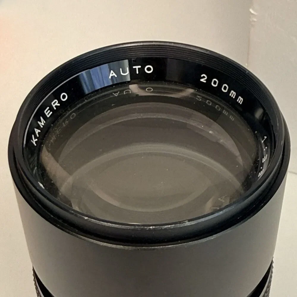 Kamero 200mm f3.3 Telephoto Lens Minolta Mount Vintage Rare 70s Optics Untested